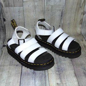 DR. MARTENS Blaire White Platform Sandals Womens Size 6